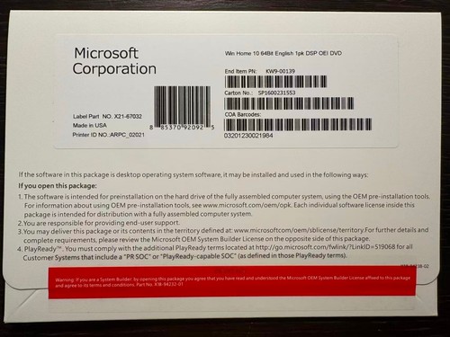Dvd win home - win, 10